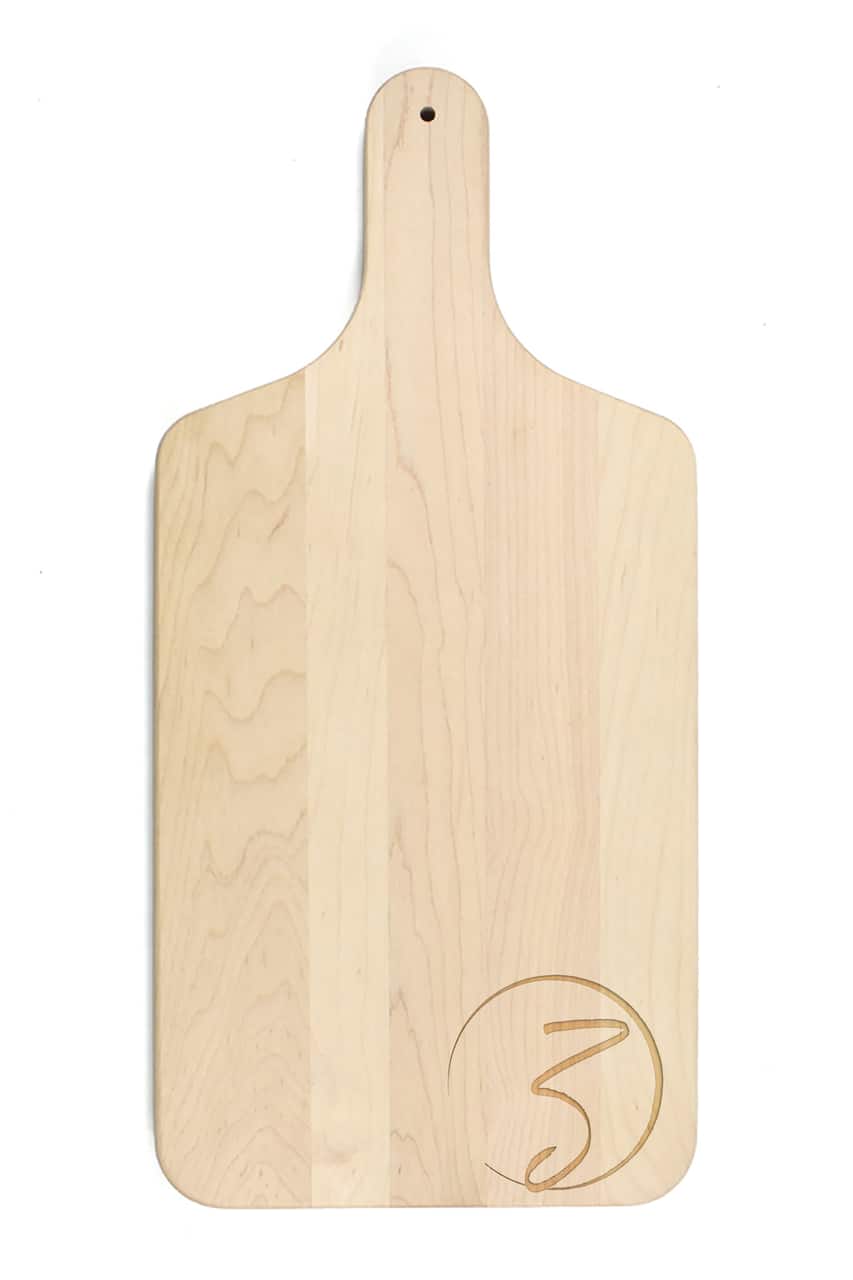 Circle Monogram Maple Paddle Cutting Board